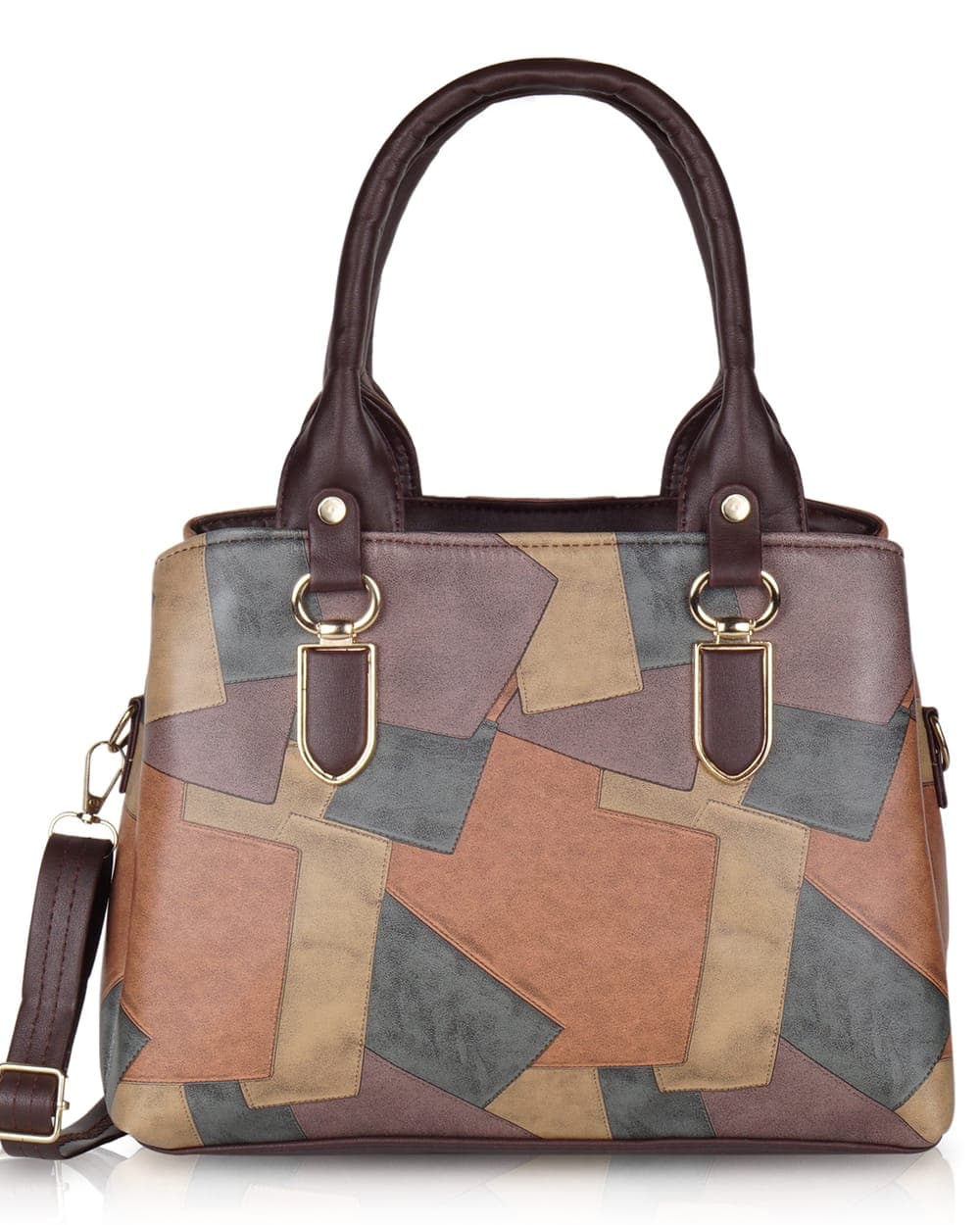 Amara Patchwork Satchel — Brown — DOSYSO Everyday