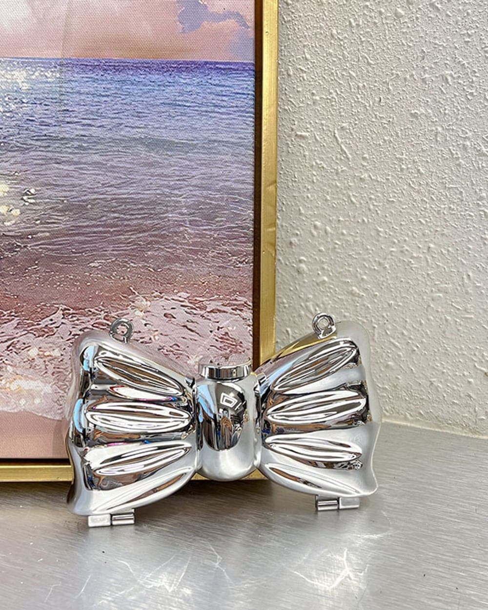 Bianca Bow Clutch — Silver — DOSYSO Soirée