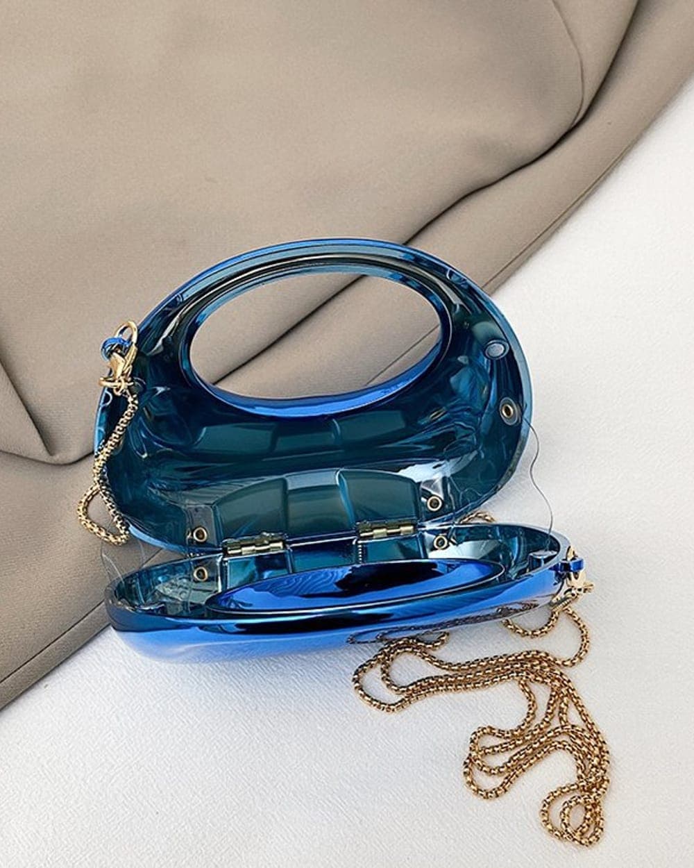 Luna Moon Clutch — Sapphire — DOSYSO Soirée