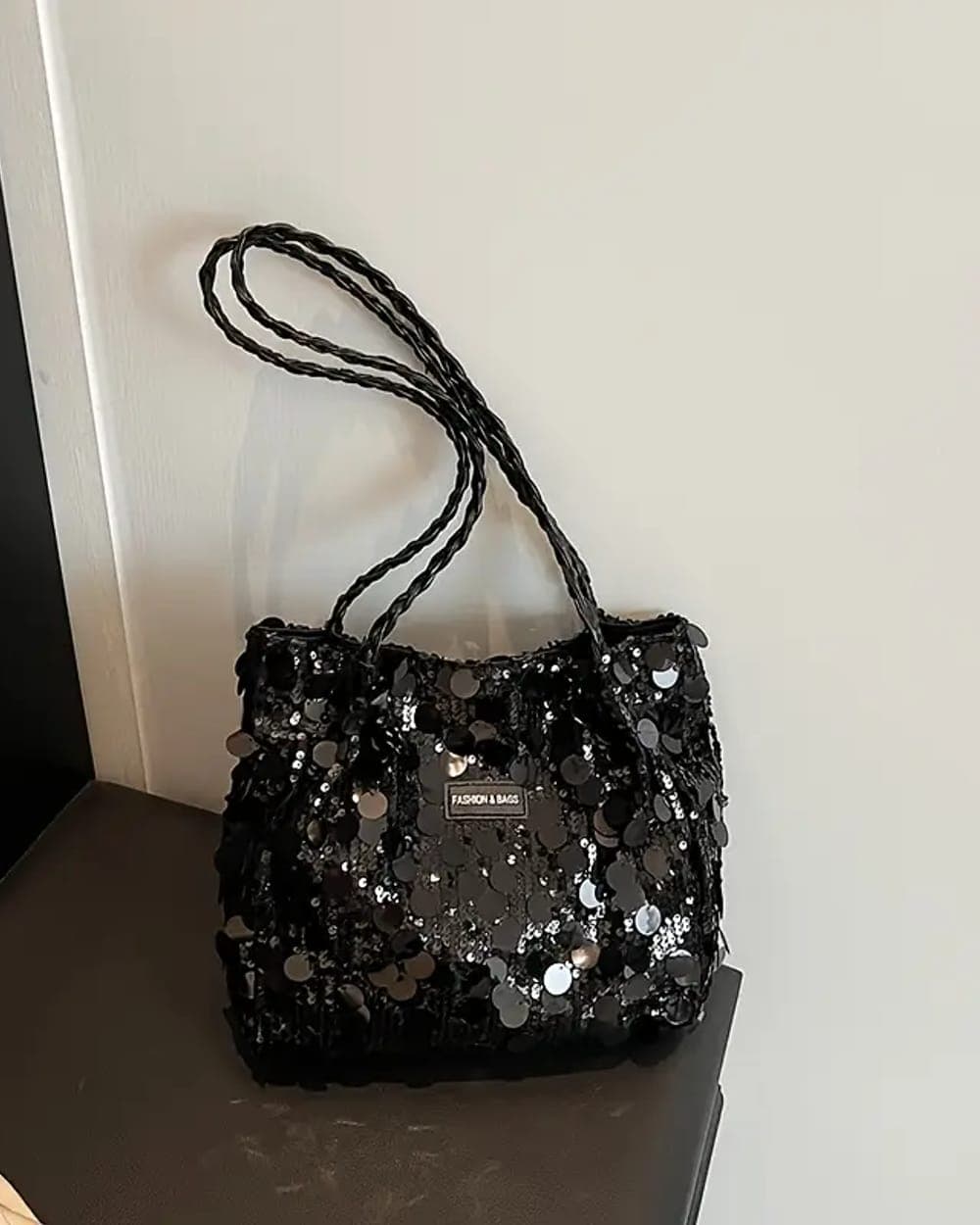 Stardust Sequin Tote — Black — view 1 of 5