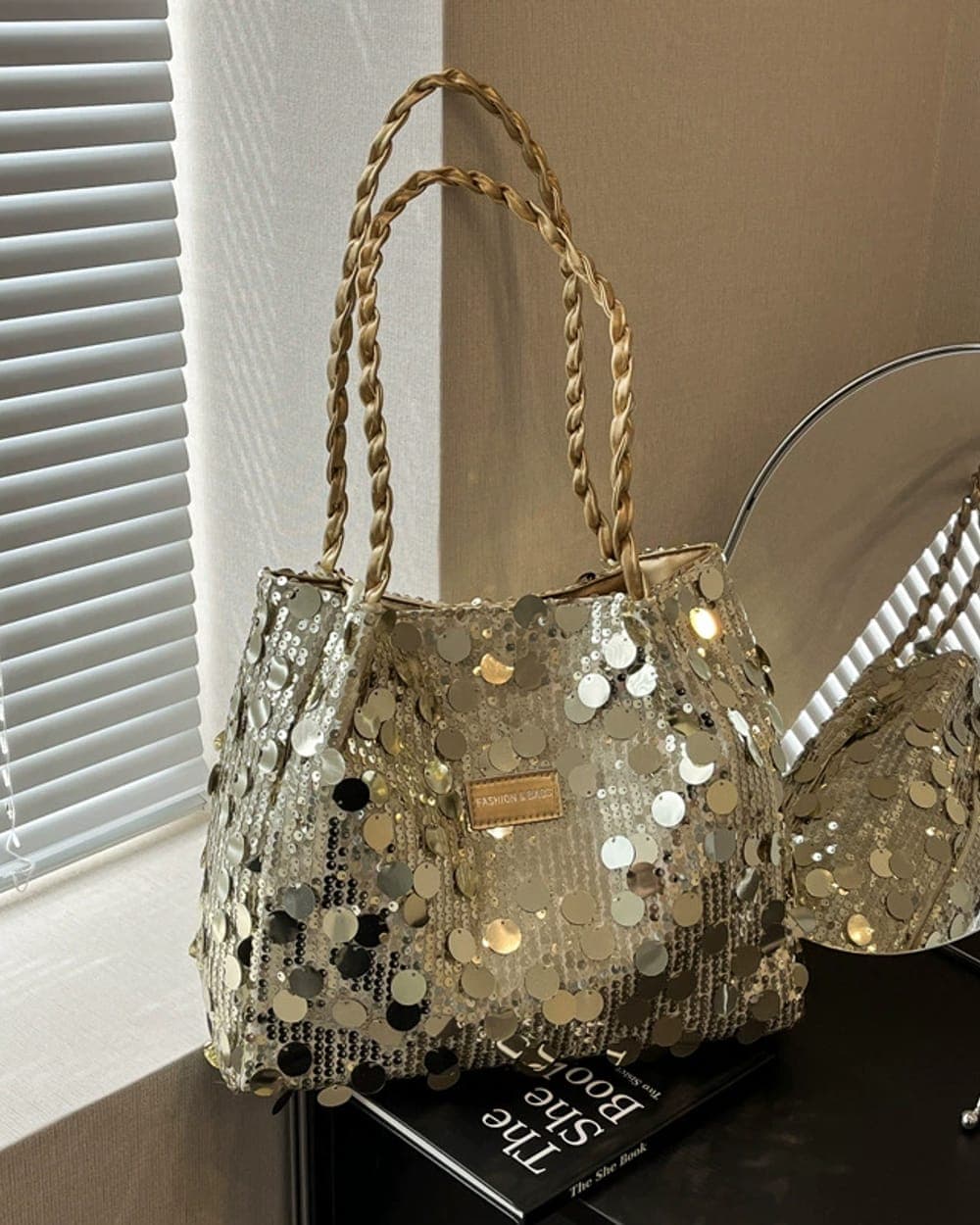 Stardust Sequin Tote — Champagne — view 1 of 4
